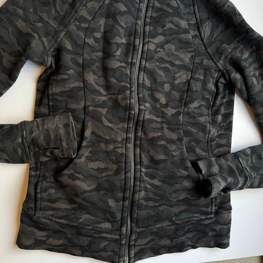 Lululemon Scuba Hoodie Sequoia Deep Coal Camo Pattern 6 Black - Picture 2 of 6